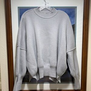 Free People Light Gray Women’s Crewneck Sweater